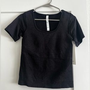 Lululemon Black Short Sleeve workout and street shirt